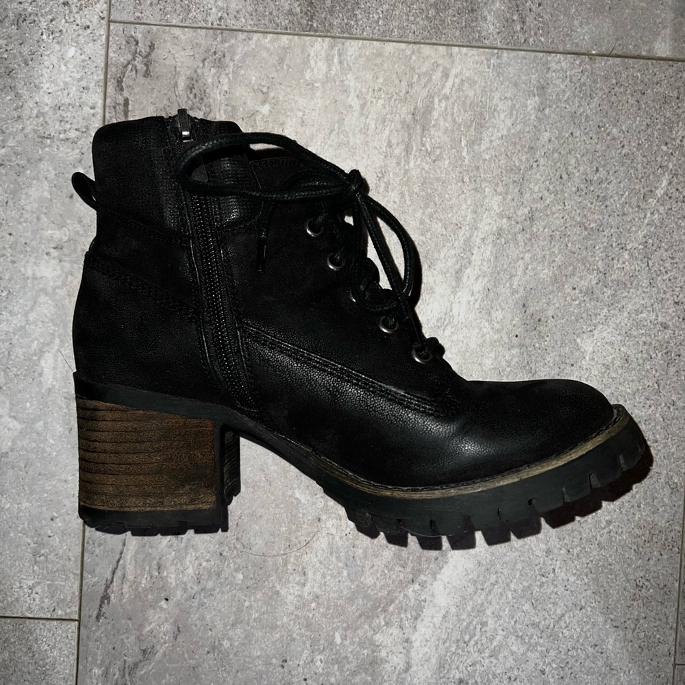 Crown Vintage Black Combat Boots